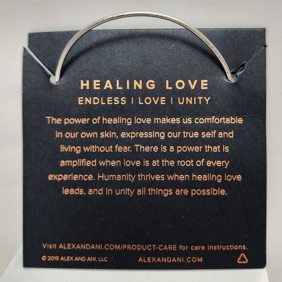 Alex and Ani Healing Love Charm Bangle Expandable 2016 Silver Bracelet - Picture 3 of 3